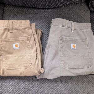 Carhartt Khaki and Light Gray Relaxed Fit Pants ( Price Is For Both Pairs)